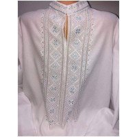 Men's embroidered shirt "Blue and White"