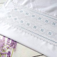 Men's embroidered shirt "Blue and White"