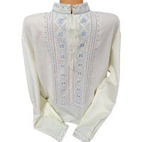 Men's shirt "Blue Sky" with hand embroidery in Hutsul style