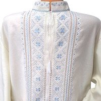 Men's shirt "Blue Sky" with hand embroidery in Hutsul style