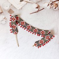 Hutsul Silyanka with Beads "Carpathian Rose"