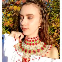 Beaded embroidery "Poppy Field"