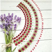 Beaded panel "Poppy Field" — a bright decorative wall hanging