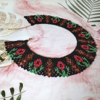 Beaded embroidery "Wheat and Poppies"