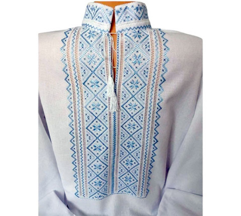 Men's embroidered shirt "Heavenly Blue"