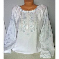 Women's shirt "Forget-me-not" with hand embroidery raglan