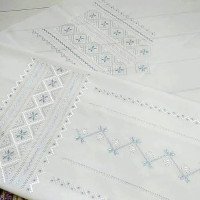 Women's shirt "Forget-me-not" with hand embroidery raglan