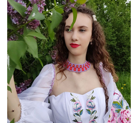 Silyanka made of Czech beads "Autumn Asters"