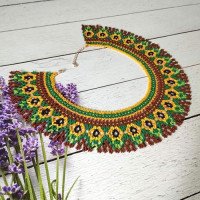 Beaded necklace "Sunflowers"