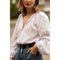 Women's shirt "Festive" with hand embroidery raglan