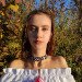 Beaded necklace of Lesya Ukrainka (black with white)