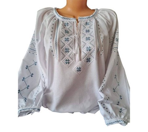 Women's shirt "Cornflower" with hand embroidery raglan