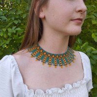 Beaded bracelet "Green Wheat" — an elegant handmade accessory