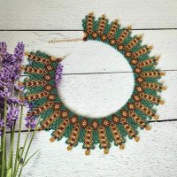 Beaded bracelet "Green Wheat" — an elegant handmade accessory