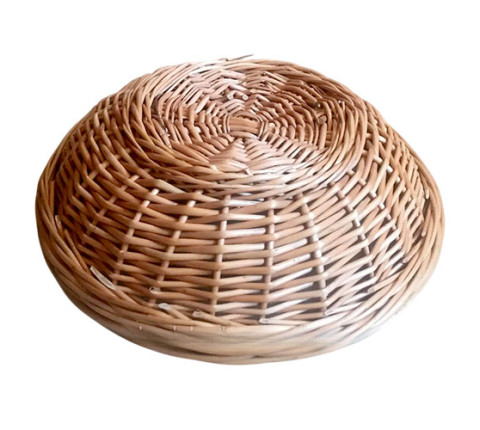 Round wicker bread box