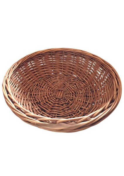 Round wicker bread box