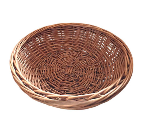 Round wicker bread box