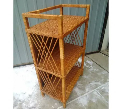 Wicker shelf with three shelves