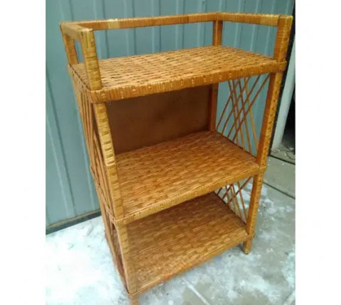 Wicker shelf with three shelves