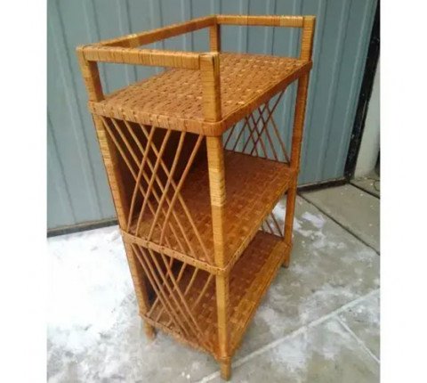 Wicker shelf with three shelves