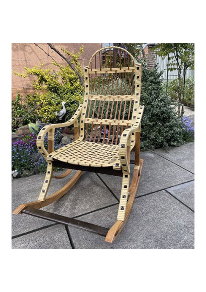 Rattan rocking chair beige detachable
