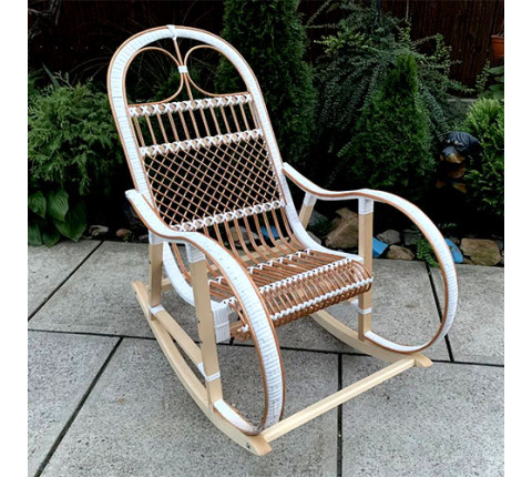 Rattan rocking chair "White Rattan"