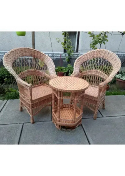 Wicker chairs "Drop" and round table
