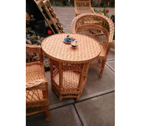 2 "Regular" chairs with a low back №1 and a round table