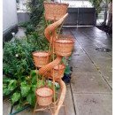 Stands for vases and flowers made of willow