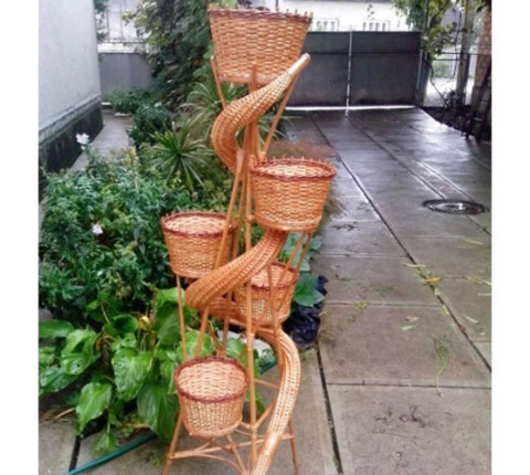 Willow stand for 5 pots "Snake"