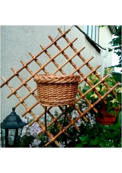 Wall-mounted wicker stand "Net"