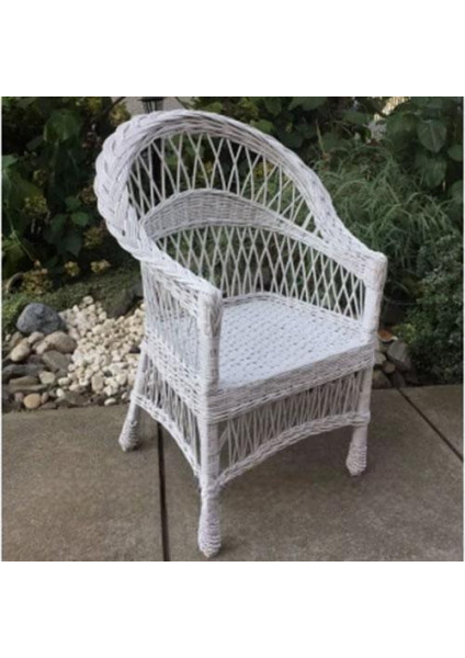 Chair made of wicker "Plain white"