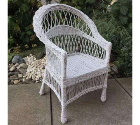 Chair made of wicker "Plain white"
