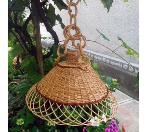 Абажур з лози "Кухонний червоний"