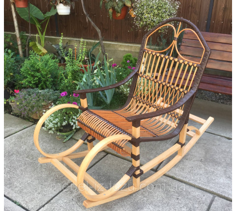 Brown "Rattan" rocking chair