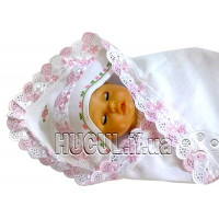 Baptismal shawl "Pink Mallow"