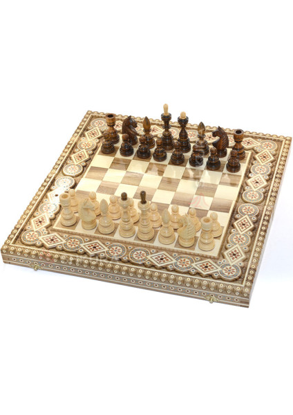 Chess + Backgammon + Checkers "Premium", 50x50 cm. Beads