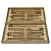 Wooden Chess + Backgammon, 50x50 cm. Bead inlay
