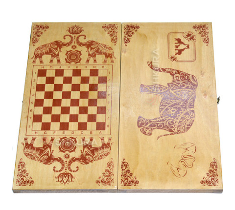 Backgammon, checkers "Indian Elephant"