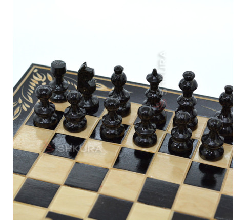 Різьблений набір 3в1, Шахи, Нарди, Шашки, 32x32 см