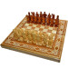 Wooden Chess + Backgammon "Cossacks", 50x50 cm. Bead inlay