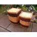 Boxes made of wicker with a light center.