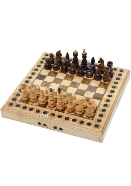 Chess + Backgammon, 32x32 cm. Inlay, light