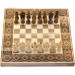 Wooden Chess + Backgammon, 50x50 cm. Inlaid with copper