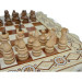 Wooden Chess + Backgammon, 56x56 cm. Bead inlay