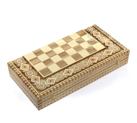 Chess + Backgammon + Checkers "Premium", 50x50 cm. Beads