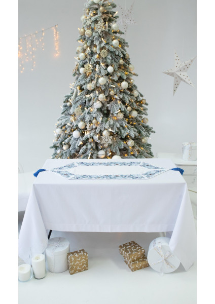 New Year runner "Winter Beauty" white