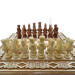 Carved Chess + Backgammon "Egypt". 50x50 cm. Beads. Handmade
