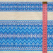 Ethno-fabric with blue ornament for decor Rendezvous-8 TDK-110-KL 1/6, per meter.