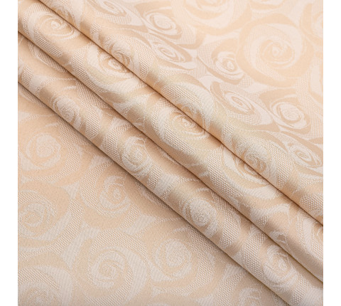 Tablecloth fabric Camellia TDK-ZH-185-1 2/200 beige, per meter.